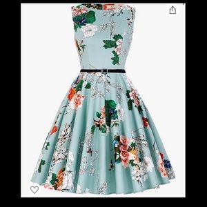 Grace Karin floral turquoise dress, XL